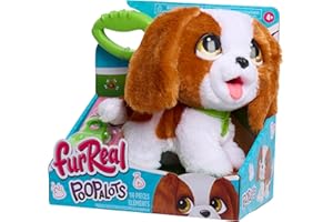 Just Play furReal Poop-a-Lots Cavalier King Charles Spaniel, interaktives, 20,3 cm großes, laufendes Plüschtier, Hündchen mit Leine, das „Häufchen“ Macht, 6-teilig, Kinderspielzeug ab 4 Jahren