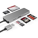 USB3.0 Card Reader, Cateck 6 in 1 Aluminum Card Reader, USB 3.0 (5Gps) High Speed TF/SD/MS/M2/XD/CF Memory Card Solt Combo Ad