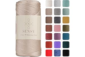S SENSY Sensy Premium 2 mm 230 Meter Polyester-Seil, 100% Polypropylen- Makramee-Kordel Häkeltasche Häkelgarn Geschenk für Strickwaren (Latte)