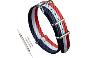 MZBUTIQ Correas para Relojes Delgado Nylon Reemplazo 4 Anillos(10 12 13 14 15 16 17 18 19 20 21 22 23 24mm