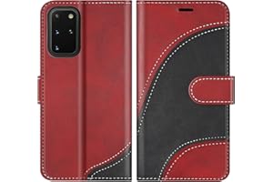 BoxTii Hülle für Galaxy S20 Plus, Leder Handyhülle für Samsung Galaxy S20 Plus, Ledertasche Klapphülle Schutzhülle mit Kartenfächer und Magnetverschluss, Rot