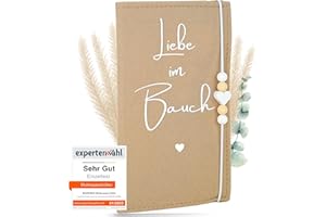 MAHEWA® Mutter-Kind-Pass-Hülle Österreich aus Filz-Stoff | Mutterpass-Organizer Mutterpass-Tasche Schutzhülle (Mutterkindpass "Liebe im Bauch", Beige)