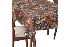 HEKO PANELS Tovaglia 140 x 200 cm, lavabile, antimacchia, impermeabile, motivo mandala, etnico