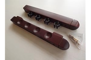 BCE Taquera de pared para 4 tacos de billar (madera de caoba)