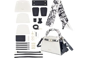 WADORN 30pcs Kit de Fabrication de Sac à Main en Cuir Bricolage, Noir PU Cuir Artisanat Matériel de Couture en Cuir Tricot Crochet Sac Faisant des Ensembles Épaule Sac de Messager Accessoires