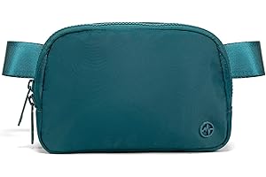 Pander Double Zipper Fanny Pack Nylon Everywhere Belt Bag, Fashion Waist Packs for Women with Adjustable Strap, 1L. (Teal Blue)