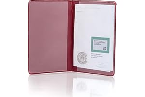 CREATIVDESIGN KFZ Schein Schutzhülle PVC 2 Fächer Etui Mappe viele Farben Kartenhülle Fahrzeugschein Hülle Made in Germany … (Bordeaux)