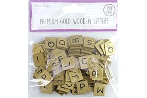 Dovecraft DCBS227 Wooden Letters-Gold, Multicolor, One Size