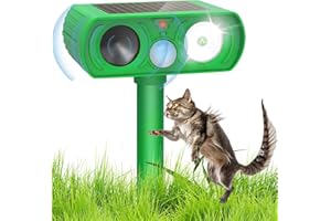 ANTRECT Ultrasonic Cat Repellent for Gardens UK,Cat Scarers for Gardens, fox deterrents for gardens uk, Solar Powered & IPX5 Waterproof, with PIR Motion Sensor, Effective Against Cats (Sage Green)