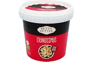‎BETTY BUTTER Bio Erdnussmus, 1 kg Eimer, Premium-Erdnusspüree, natürliches Nussmus ohne Zusatzstoffe
