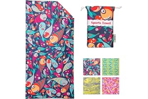 4Monster Serviette de plage en microfibre avec sac de transport résistant au sable 160 x 80 cm Serviette de voyage à séchage rapide légère pour la randonnée, le yoga, le sport, le bain, les vacances