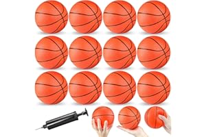 HYMAZ 12 Pack Mini Basketball Ball for Kids Toddlers - 4 Inch Mini Hoop Basketball Toy Geart for Sports Beach Pool Theme Party Favor with Pump
