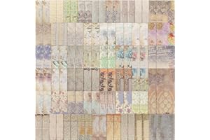 SHANFAA 100 Sheets Lace Flowers Scrapbook Paper, Vintage Journaling Scrapbooking Supplies for Journaling Background Junk Journal Planners Aesthetic Decor Collage Album