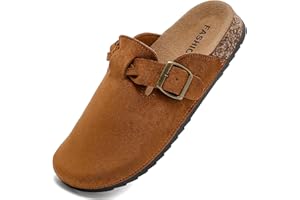 OTOEPAZM Sabot Uomo Ciabatte Donna,Zoccoli in Pelle con Sottopiede in Sughero,Sandali Uomo/Donna Pantofole in Pelle Scarpe da Giardino Traspirante