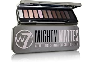 ‎W7 W7 Mighty Mattes Lidschatten-Palette – 12 natürliche nude Farben – makelloses, langanhaltendes Make-up