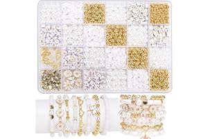 Bikasun Blanc marguerite perles Set pour bracelets Set, avec des lettres de perles, perles bracelets faire soi-même, pour la fabrication de bijoux DIY
