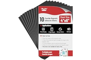 Mr. Pen- Adhesive Magnetic Sheets, 4" x 6", 10 Pack, with Adhesive Backing, Flexible Picture Magnets, Cuttable Magnetic Sheets.