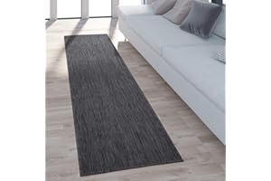 Paco Home In-& Outdoor Balkon Terras Keukenvloerkleed Eenkleurig Gemeleerd Patroon Maat 80 Cm Rondje Kleurgrijs