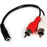 StarTech.com Câble / Cordon en Y Mini-Jack 3,5mm vers 2x RCA de 15 cm - Adaptateur audio Mini-Jack (F) vers 2x Cinch (M) (MUF