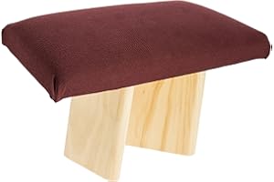 Tierra Zen Banqueta Meditación, Madera, Rojo Burdeos, Altura 23,5 cm