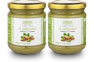 BRONTEDOLCI 2 tarros - Crema de pistacho, el 40% de los pistachos de Sicilia, ideal para el desayuno, pero sobre todo para cosas dulces - 2x190g
