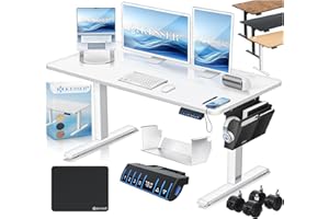 ‎KESSER KESSER® Höhenverstellbarer Schreibtisch elektrisch 120cm x 60cm | Ergonomisch Steh-Sitz Schreibtisch | 3-Funktions-Memory Steuerung | Inkl. 360° Rollen & USB-Ladeanschluss Computertisch für Homeoffice