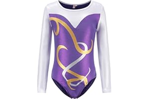 AXKAL Justaucorps Gymnastique Fille Manches Longues Courtes Enfant Leotard Pour Ballet Danse Classique Gym 3-14 ans