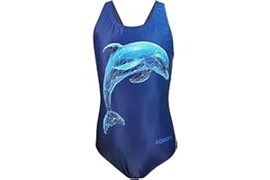 Aquarti Mädchen Badeanzug – Chlorresistenter Sport Badeanzug Mädchen mit Muscleback