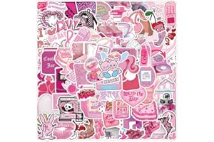 NEULEBEN 100 adesivi Y2k Preppy rosa estetici carini adesivi trendy vinile impermeabile Vsco Stickers per computer portatile, custodia casco, moto, computer, skateboard