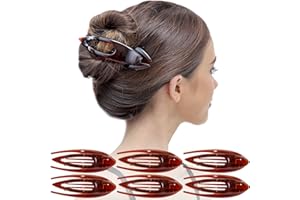 RC ROCHE ORNAMENT 6 pezzi clip di capelli barrette oscillante francese per le signore delle ragazze ferma stretta senza scivolare alta qualità posto pelo alto, piccolo marrone
