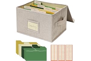 Vienrose Organizador de Tarjetas de Felicitación con 20 Separadores Extraíbles y 84 Etiquetas Autoadhesivas, Ideal Para Fotos, Sobres, Álbumes de Recortes, Papel y Pegatinas (1 Paquete, Beige)