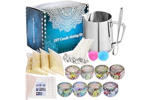 Hibisaws candele fai da te Kit per Fabbricazione Candele DIY stoppini per candele fai da te di cera per principianti Set Regalo Set per Candele,50stoppini per candele fai da te kit candele fai