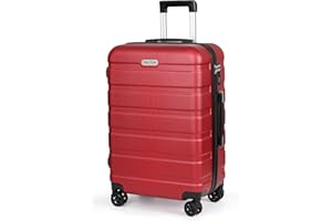 TAN.TOMI Koffer, Hartschalenkoffer, Koffer & Trolleys, Rollkoffer Reisekoffer Handgepäck, Suitcase Koffer mit Passwortsperre und 4 Rollen(Rot)