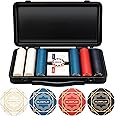 SLOWPLAY Nash Ceramic Poker Chips Set, 300 PCS [Blank Chips], 43mm&12g Each | Features a High-end Chip case with Extra Durable German Polycarbonate Shell