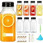 8pcs Plastic Bottles 250ml, BPA Free, No Leaks, Bottles | Reusable Small Clear Bottles for Shots, Juices, Smoothies, Picnic a