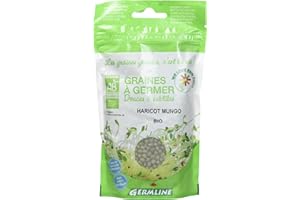 GERM'LINE - Graines à Germer Haricot Mungo Bio | Pousses Tendres & Saveur Douce | Riche en Protéines & Fibres | Facile à Cultiver | Sachet 200g | Fabrication Française