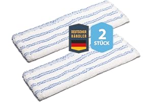 ‎ELES VIDA Wischmoppbezug Ersatzbezug DOPPELPACK SET für 40 cm Wischmopp Klapphalter MADE IN GERMANY, Bodenwischer Mopp für Öle Microfaser Bodenbeläge Wischmob Laminat, Dielen, Fliesen Wischtuch Möppe, auch Bad