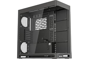 HAVN HS 420 Dual-Chamber ATX Mid Tower PC Case Black Hybrid Design, 11x 140mm Fan Slots & 3x 420mm Radiator Support, SimpliCable Cable Management, Tempered Glass, PWM Fan Hub
