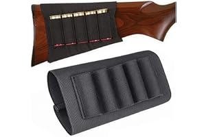 Gexgune Fucile da Caccia tattico Shotgun Sacchetti 5 Butt cartucce Stock Shell Titolare Tessuto Elastico Munizioni Carrier Pouch