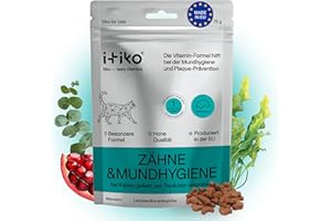 ITIKO Katzen Zahnpflege | Natürliche Zahnpflege Katzen entfernt Zahnbelag & sorgt für frischen Atem | Bekämpft Mundgeruch | Effektive Zahnsteinentferner für Katze | Alternative zu Zahnsteinspray