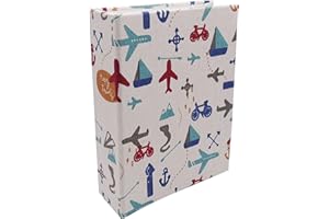 Dankeler Album fotografico per bambini, 100 tasche, 10 x 15 cm, copertina in lino, album fotografico per ragazzi, ragazze, famiglie (aereo ad aria)