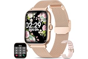 SWGOTA Smartwatch Mujer con Llamada Bluetooth/Marcación, 1.7'' Reloj Inteligente Mujer 28 Modos Deportes/Frecuencia Cardiaca/SpO2/Seguimiento Menstrual/Monitor Sueño/Reproductor Música Android iOS Oro Rosa