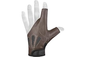 DASKZ LEATHERS American Archery Glove for Right-Hand Archers – Worn on Left Hand – 100% Leather – Traditional Bow Shooting Glove – 4 Colors: Beige, Black, Brown, Dark Brown – Sizes XS to XXL