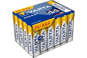 VARTA Batterier AAA, 24 stycken Cube, Energy, alkaliska, 1,5 V | Storlek LR03, Made in Germany, hållbar i upp till 10 år, för fjärrkontroll, väggklocka, radio, miniräknare, mus