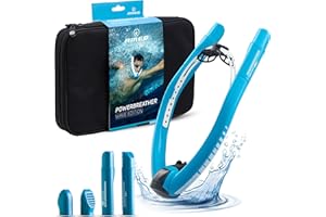 POWERBREATHER AMEO Wave – Appareil d’entraînement respiratoire pour Piscine et Eau Libre avec 100% d’air Frais pour Adultes et Enfants – Tuba avec système de Valve Intelligent et air Totalement Sec