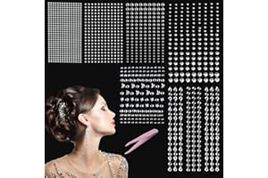 WELHAEPI Gemas Faciales Adhesivas, 6 Hojas / 1300 Piezas de Adornos con Brillo, Gemas de Acrílico Autoadhesivas, Pegatinas de Gemas de Joyería, Diamantes Brillantes de Strass para la Cara, Uñas, Festivales