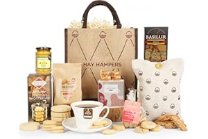 Afternoon Tea Hamper For 2 – Italian Biscuits, Cookies, Shortbread, Fudge & Tea – Christmas Hamper for Women or Men, Christmas Gifts for Couples, New Home, Birthday, Thank You Gift – by Hay Hampers