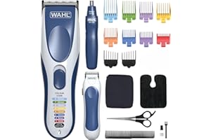 Wahl Color Pro Combo 3en1, cortapelos para hombres, kit de corte de pelo familiar, afeitadora de cabeza, cortapelos para hombres con recortador de barba, recortador de nariz, recortadores personales