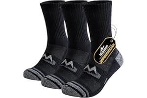 Niorasen Calcetines Trekking Hombre, 3 Pares Calcetines Deporte de Algodón Transpirables, Acolchado y Antiampollas para Senderismo, Tenis y Running