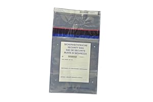 ‎LITFAX GMBH 500 x Münzgeldtaschen: ca.: 255 x 360 + 70 mm Griffzone + 20 mm Bon, transparent, Druck: " von, Empfänger, Betrag "